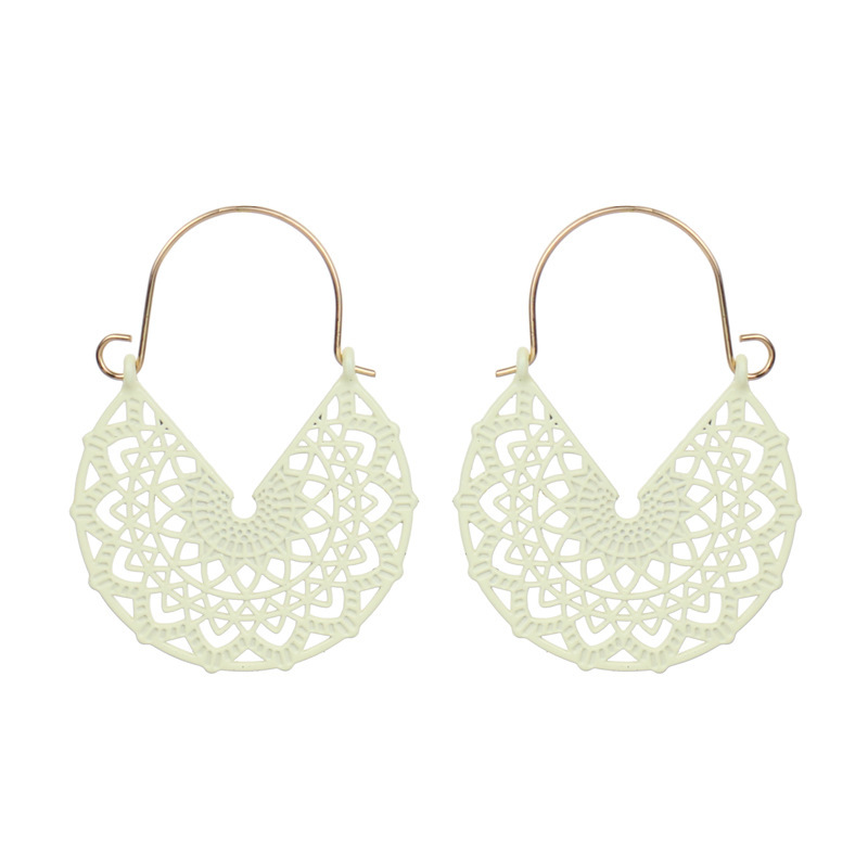 1 Pair V-shaped Hollow Alloy Earrings Colored Ear Hook Charms for Women Girls