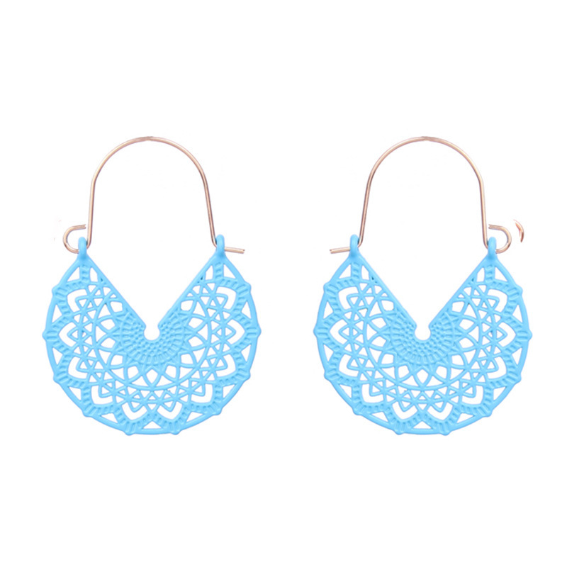 1 Pair V-shaped Hollow Alloy Earrings Colored Ear Hook Charms for Women Girls