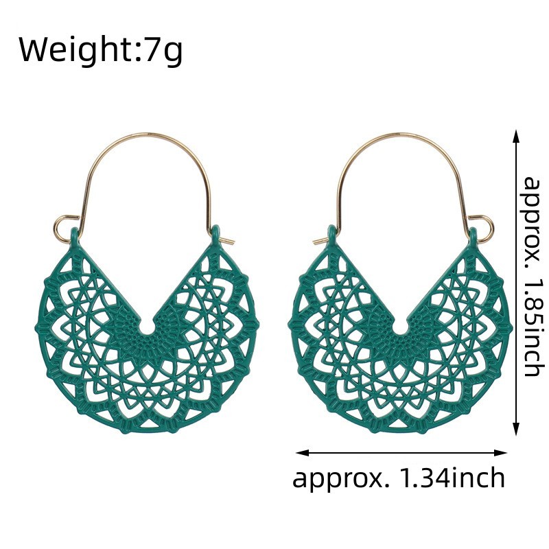 1 Pair V-shaped Hollow Alloy Earrings Colored Ear Hook Charms for Women Girls