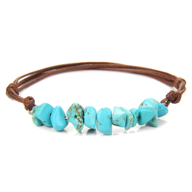 Bohemian Retro Gemstone Woven Bracelet Chakra Bead Bracelet for Women Girls