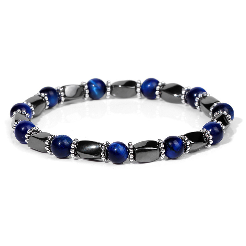 6MM Natural Energy Power Gemstone Bracelets Magnetic Hematite Twist Stretch Stone for Men Women