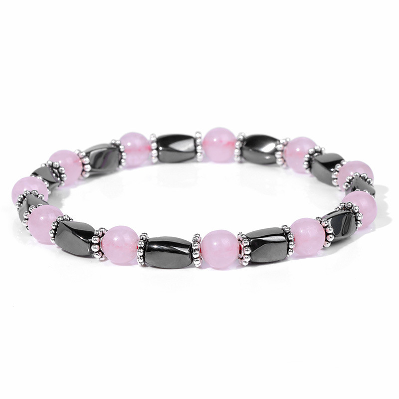 6MM Natural Energy Power Gemstone Bracelets Magnetic Hematite Twist Stretch Stone for Men Women