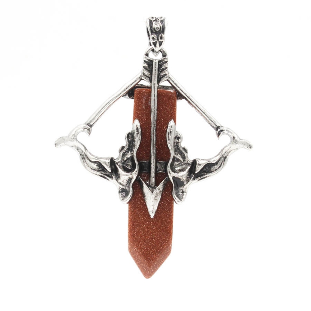 1 Pc Love Cupid's Bow and Arrow Crystal Pendant Necklace Gemstone Jewelry for Women Men