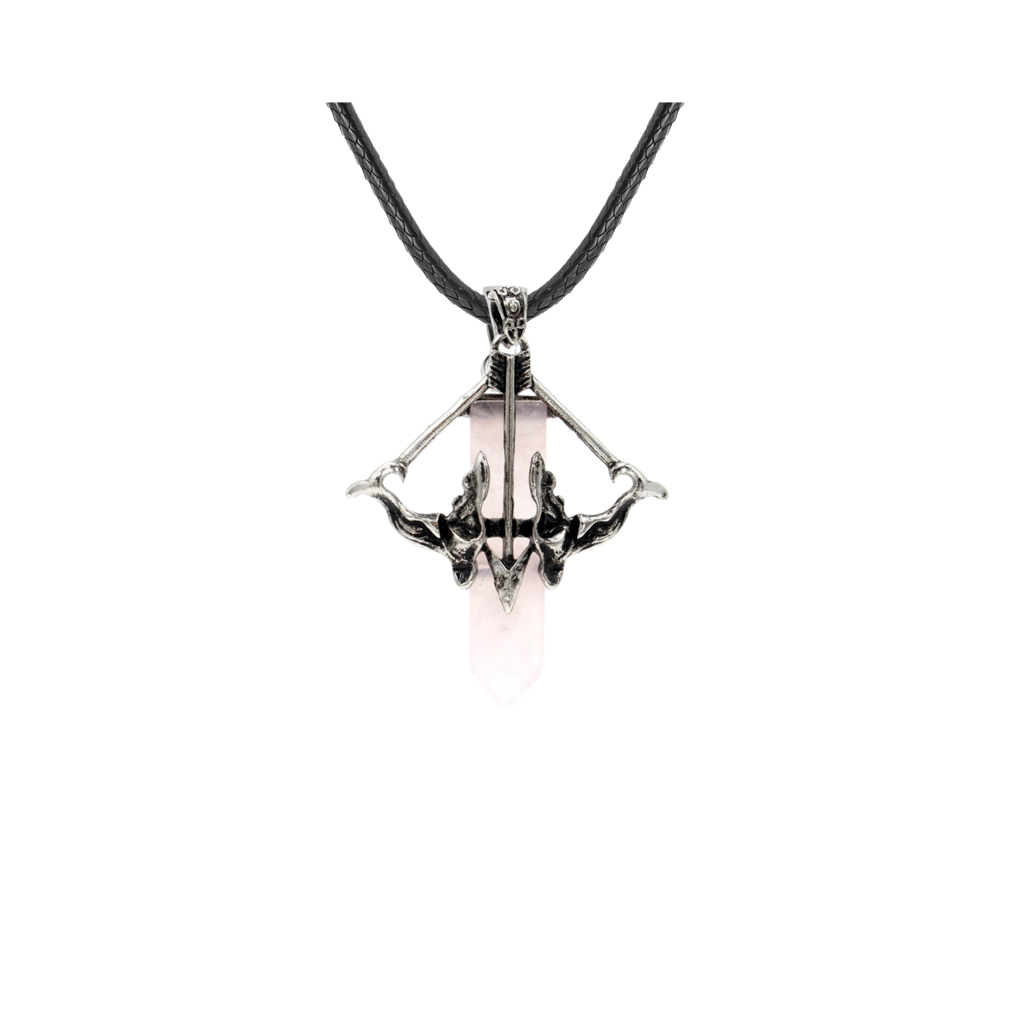 1 Pc Love Cupid's Bow and Arrow Crystal Pendant Necklace Gemstone Jewelry for Women Men