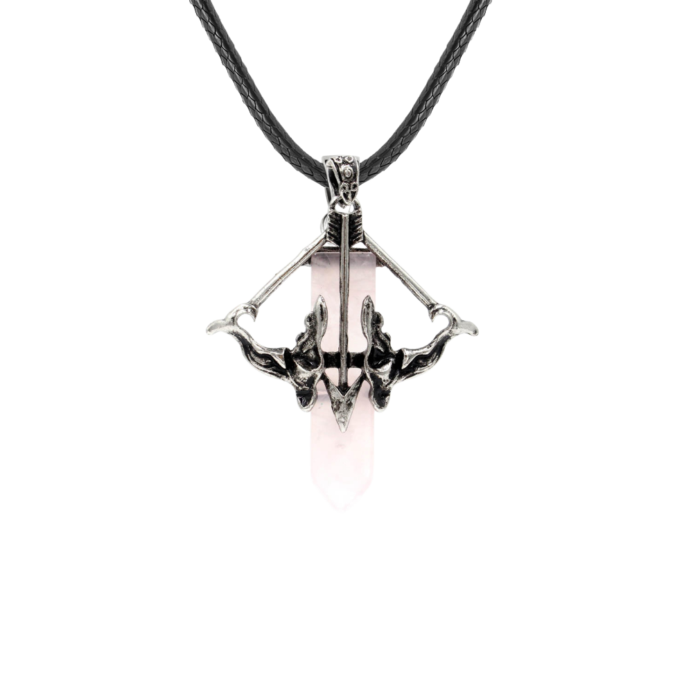 1 Pc Love Cupid's Bow and Arrow Crystal Pendant Necklace Gemstone Jewelry for Women Men