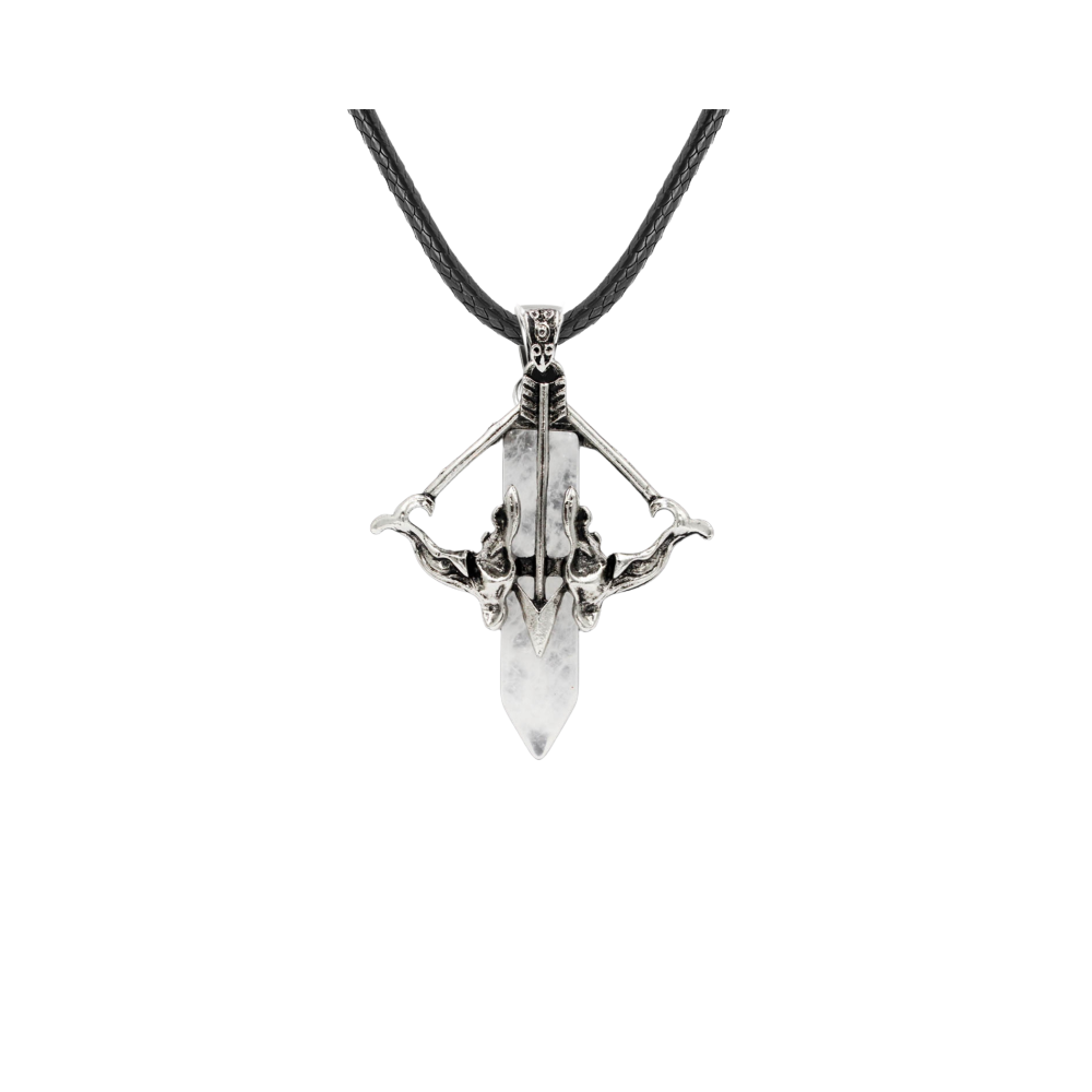 1 Pc Love Cupid's Bow and Arrow Crystal Pendant Necklace Gemstone Jewelry for Women Men