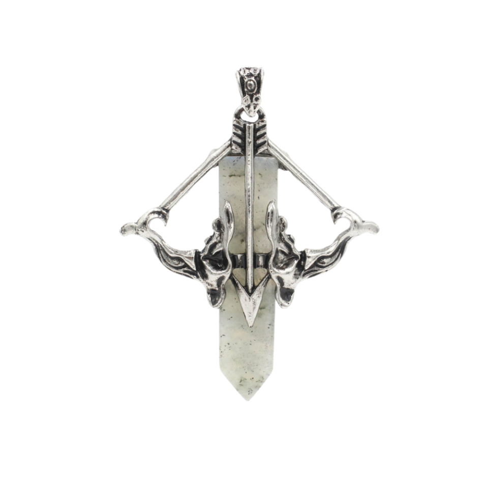 1 Pc Love Cupid's Bow and Arrow Crystal Pendant Necklace Gemstone Jewelry for Women Men