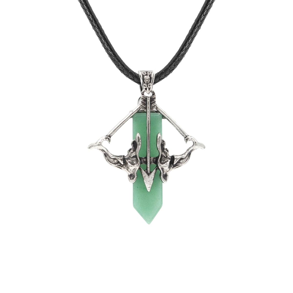 1 Pc Love Cupid's Bow and Arrow Crystal Pendant Necklace Gemstone Jewelry for Women Men