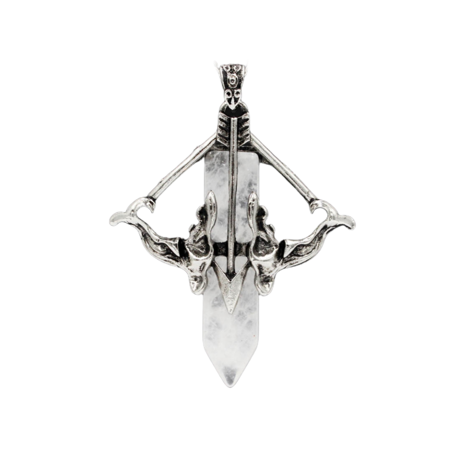 1 Pc Love Cupid's Bow and Arrow Crystal Pendant Necklace Gemstone Jewelry for Women Men
