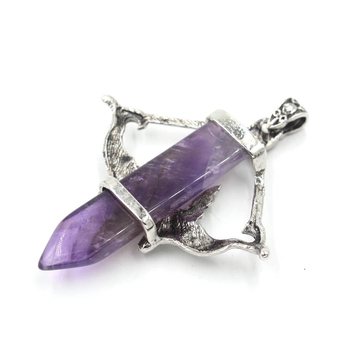 1 Pc Love Cupid's Bow and Arrow Crystal Pendant Necklace Gemstone Jewelry for Women Men