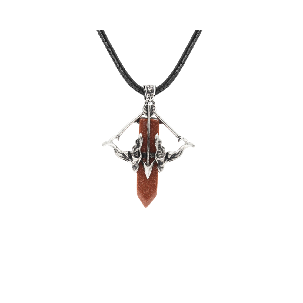1 Pc Love Cupid's Bow and Arrow Crystal Pendant Necklace Gemstone Jewelry for Women Men