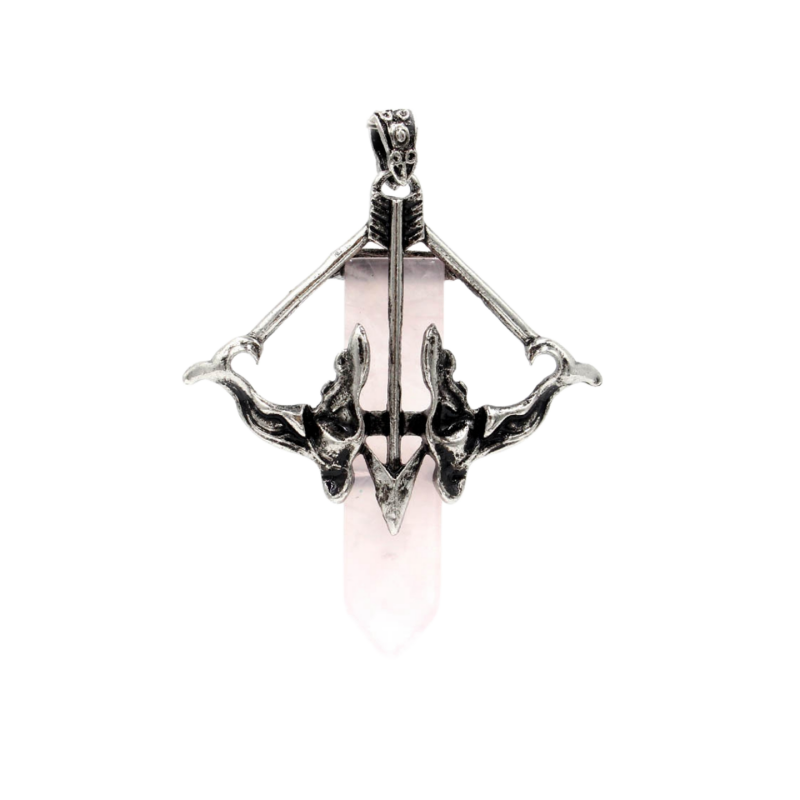 1 Pc Love Cupid's Bow and Arrow Crystal Pendant Necklace Gemstone Jewelry for Women Men