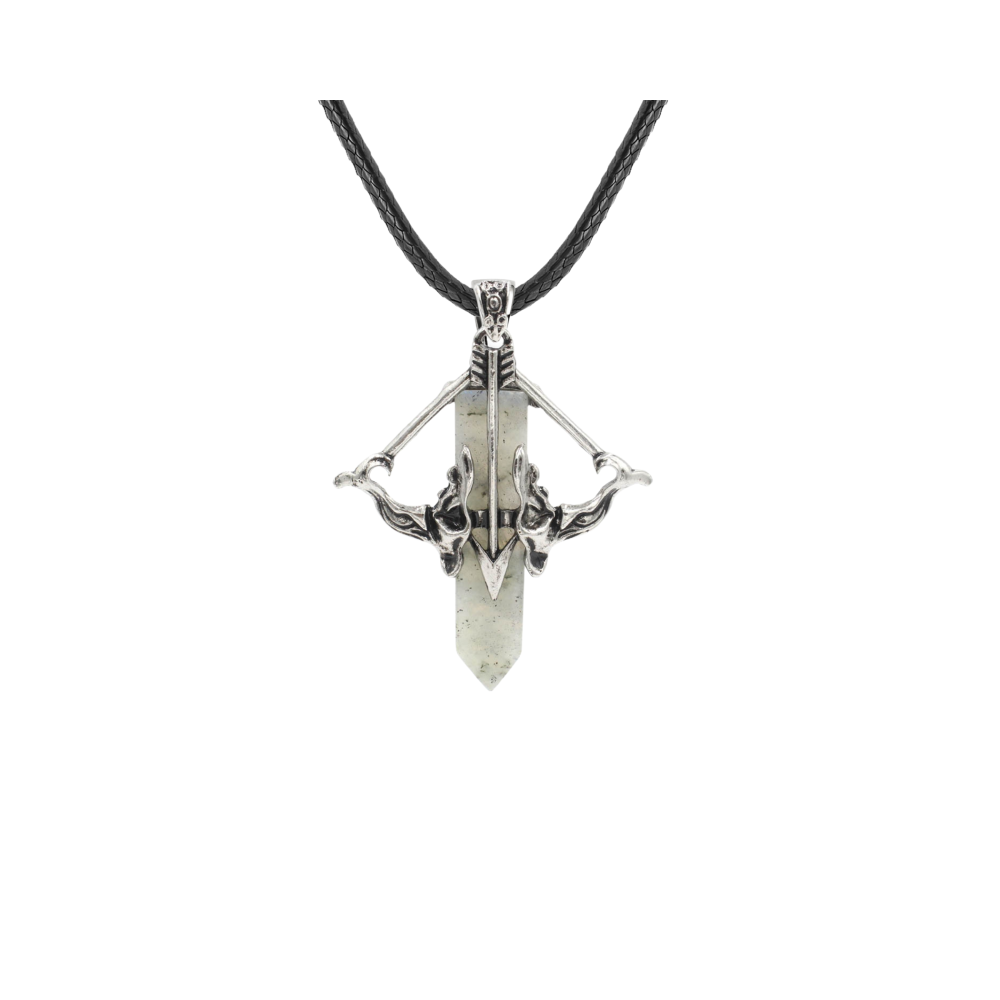 1 Pc Love Cupid's Bow and Arrow Crystal Pendant Necklace Gemstone Jewelry for Women Men