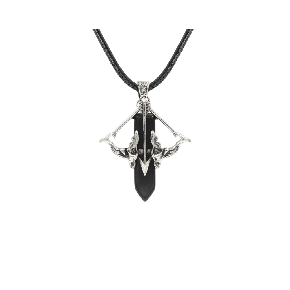 1 Pc Love Cupid's Bow and Arrow Crystal Pendant Necklace Gemstone Jewelry for Women Men