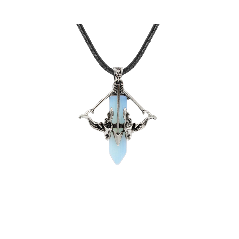 1 Pc Love Cupid's Bow and Arrow Crystal Pendant Necklace Gemstone Jewelry for Women Men