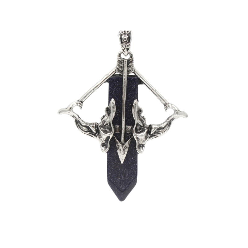 1 Pc Love Cupid's Bow and Arrow Crystal Pendant Necklace Gemstone Jewelry for Women Men