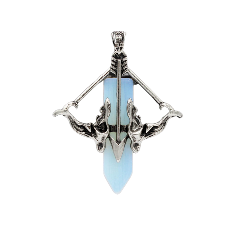 1 Pc Love Cupid's Bow and Arrow Crystal Pendant Necklace Gemstone Jewelry for Women Men