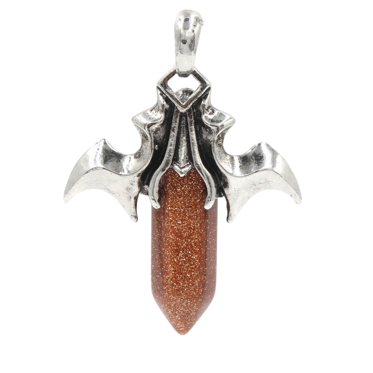 1 Pc Bat Crystal Pendant Necklace Spiritual Energy Healing Hexagonal Gemstone Jewelry for Men Women