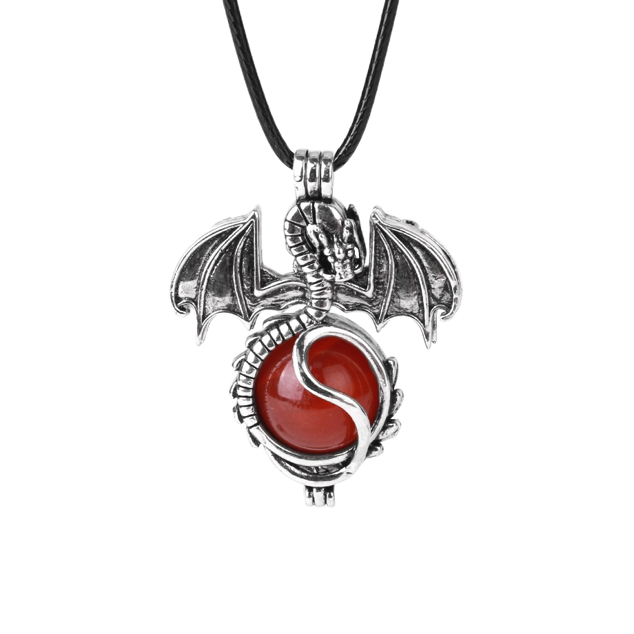 1 Pc Antique Pterosaur Natural Gemstone Pendant Necklace Charm Crystal Jewelry for Women Men