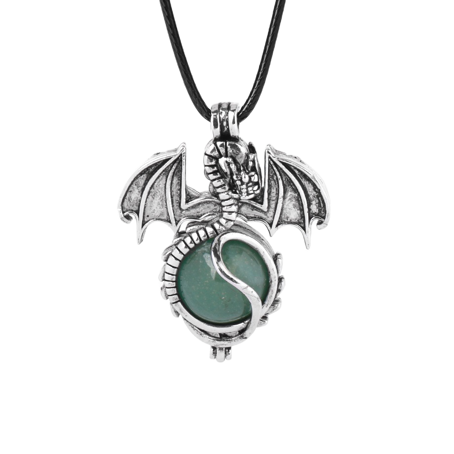 1 Pc Antique Pterosaur Natural Gemstone Pendant Necklace Charm Crystal Jewelry for Women Men