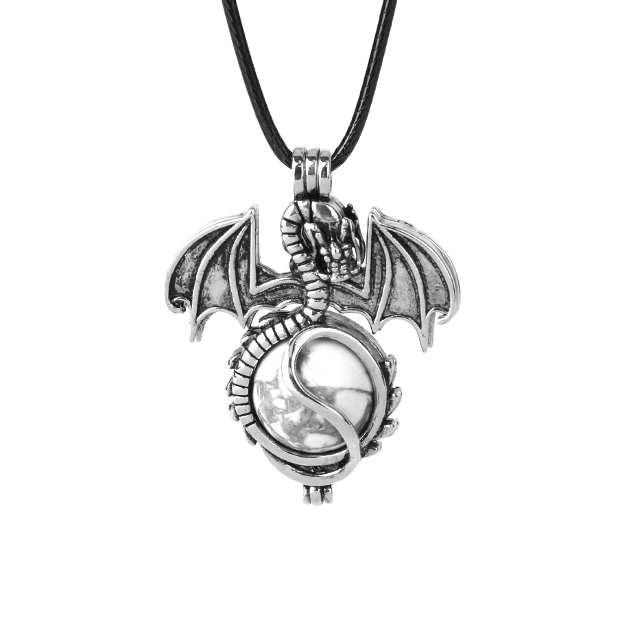 1 Pc Antique Pterosaur Natural Gemstone Pendant Necklace Charm Crystal Jewelry for Women Men