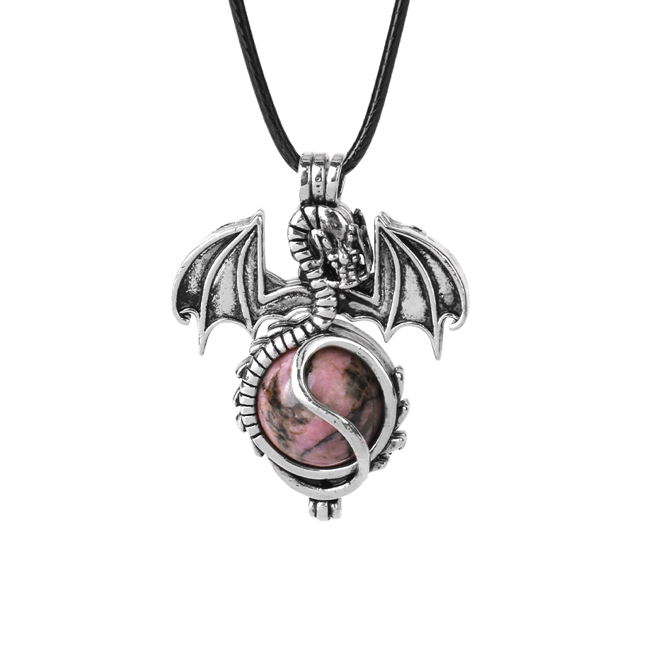 1 Pc Antique Pterosaur Natural Gemstone Pendant Necklace Charm Crystal Jewelry for Women Men
