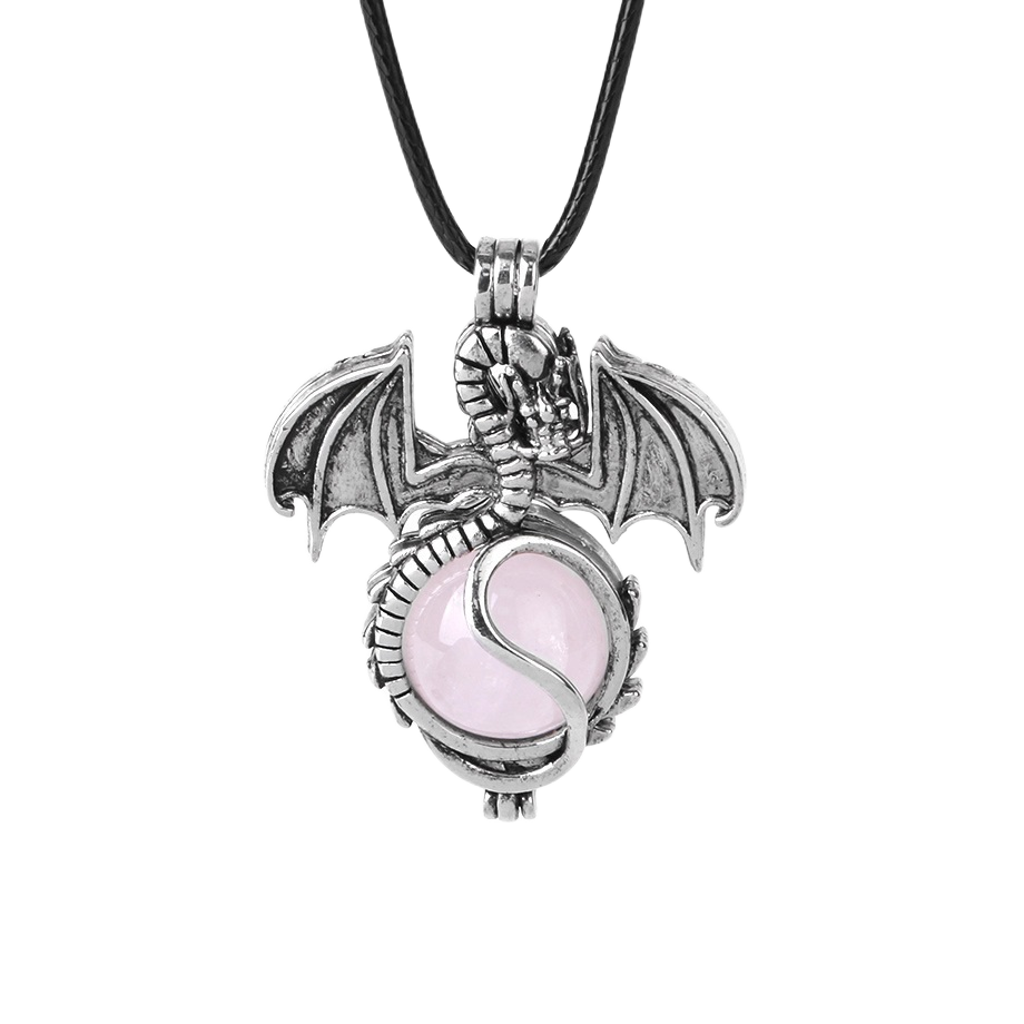 1 Pc Antique Pterosaur Natural Gemstone Pendant Necklace Charm Crystal Jewelry for Women Men