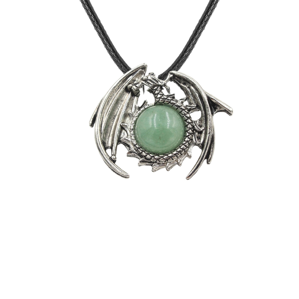 1 Pc Antique Dragon Crystal Pendant Necklace Natural Gemstone Jewelry for Men Women