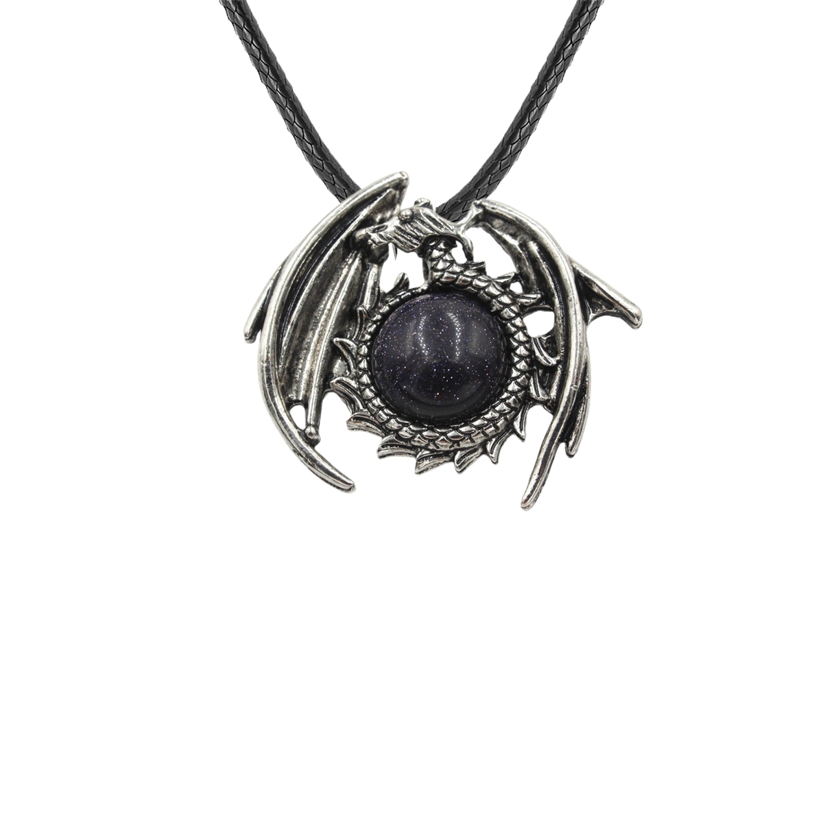 1 Pc Antique Dragon Crystal Pendant Necklace Natural Gemstone Jewelry for Men Women