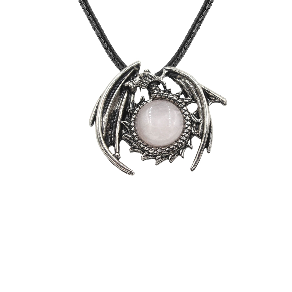 1 Pc Antique Dragon Crystal Pendant Necklace Natural Gemstone Jewelry for Men Women