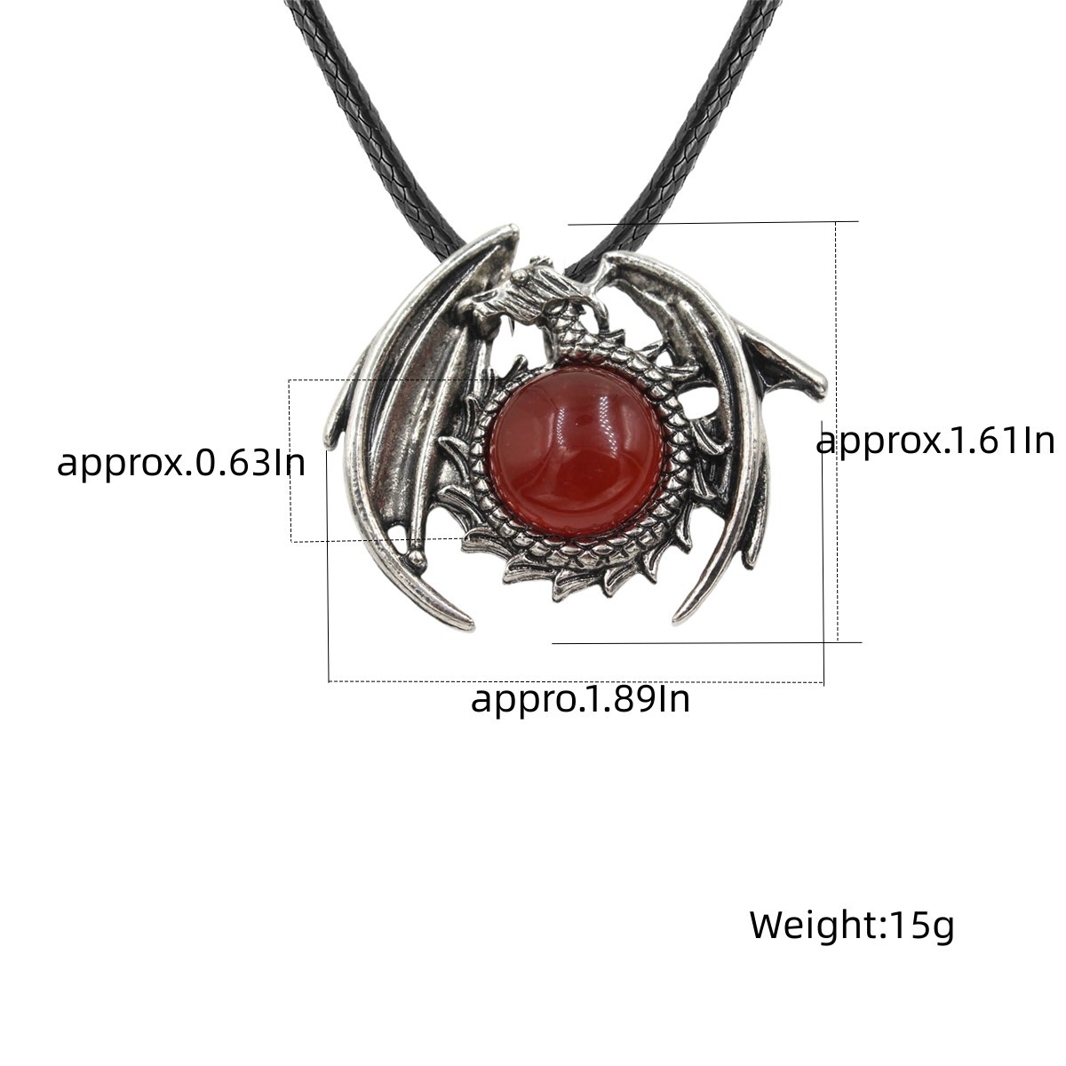 1 Pc Antique Dragon Crystal Pendant Necklace Natural Gemstone Jewelry for Men Women