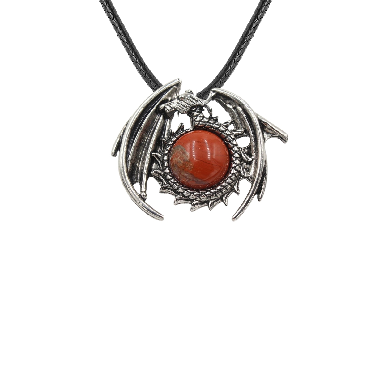 1 Pc Antique Dragon Crystal Pendant Necklace Natural Gemstone Jewelry for Men Women