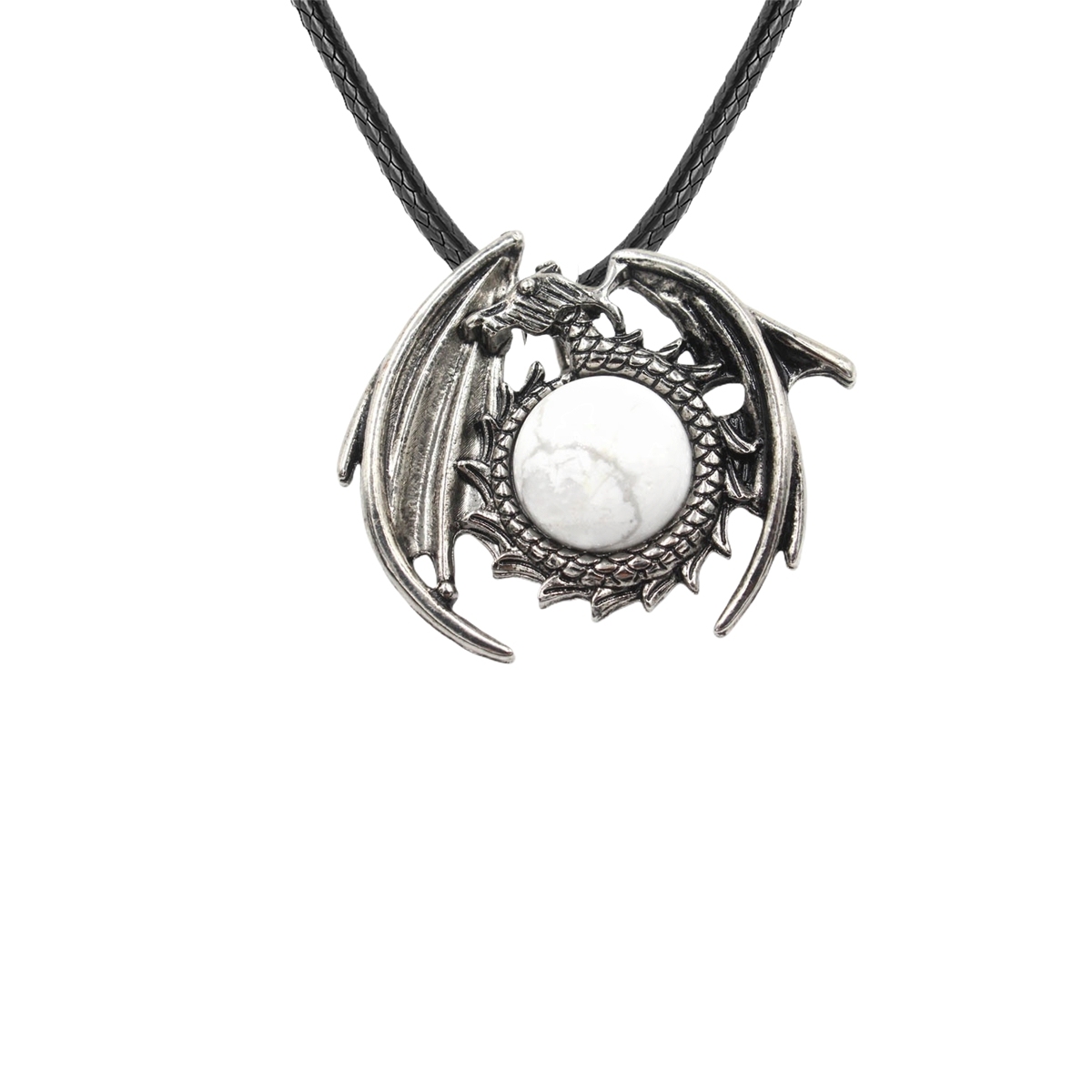 1 Pc Antique Dragon Crystal Pendant Necklace Natural Gemstone Jewelry for Men Women