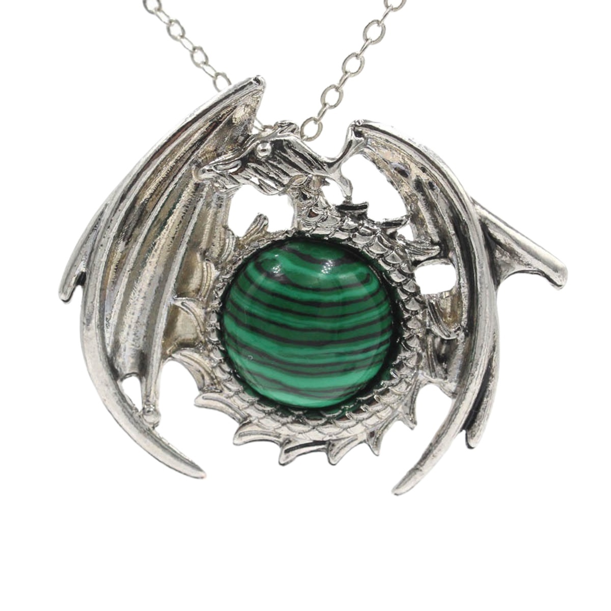 1 Pc Crystal Healing Stone Necklace Vintage Dragon Pendant Necklace Gemstone Jewelry for Man Women