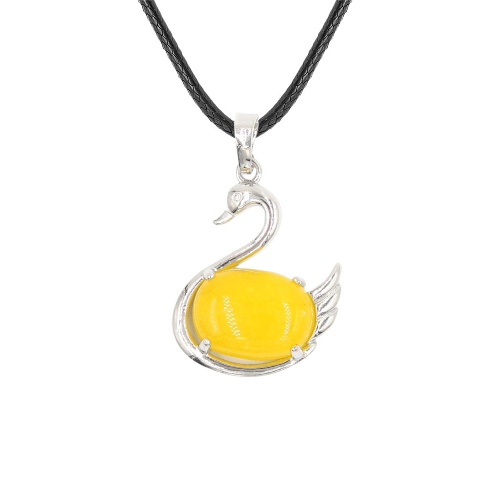 1 Pc Simple Swan Crystal Pendant Necklace Natural Gemstone Jewelry for Men Women