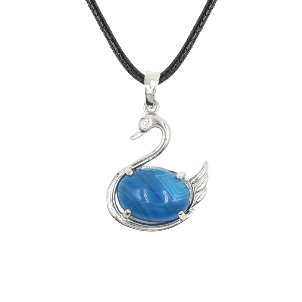 1 Pc Simple Swan Crystal Pendant Necklace Natural Gemstone Jewelry for Men Women