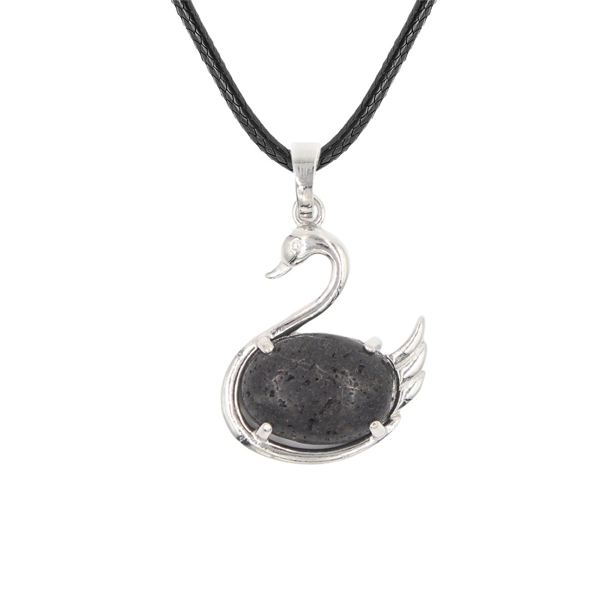 1 Pc Simple Swan Crystal Pendant Necklace Natural Gemstone Jewelry for Men Women