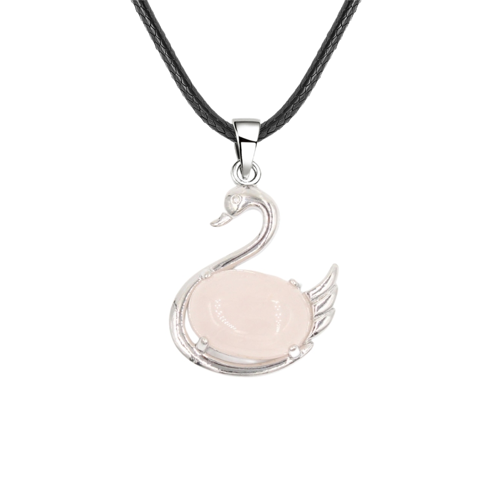 1 Pc Simple Swan Crystal Pendant Necklace Natural Gemstone Jewelry for Men Women