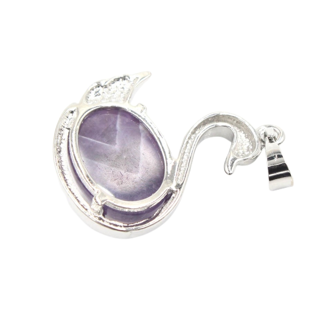 1 Pc Simple Swan Crystal Pendant Necklace Natural Gemstone Jewelry for Men Women