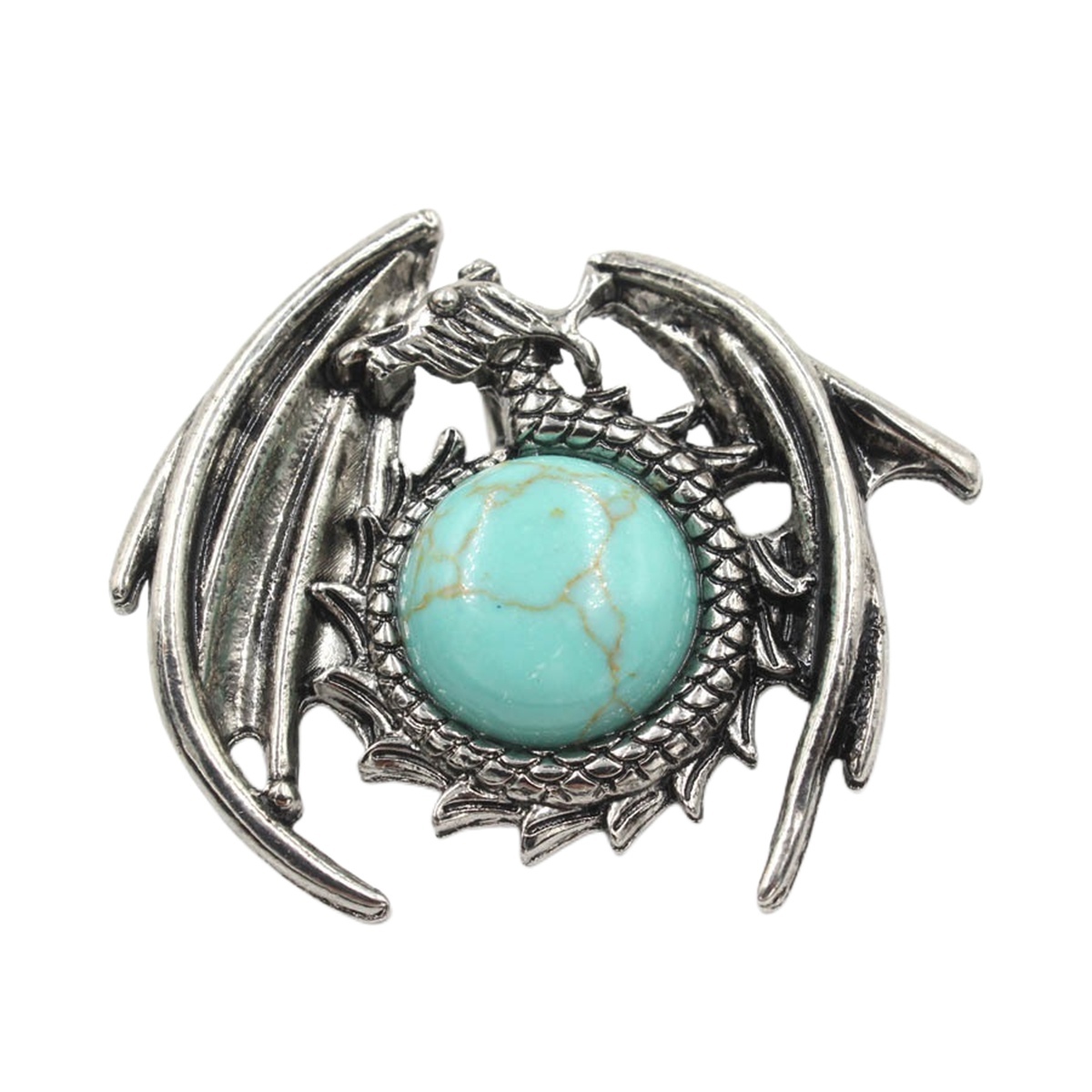 1 Pc Vintage Dragon Natural Gemstone Pendant Keychain Charm Crystal Keyring for Men Women