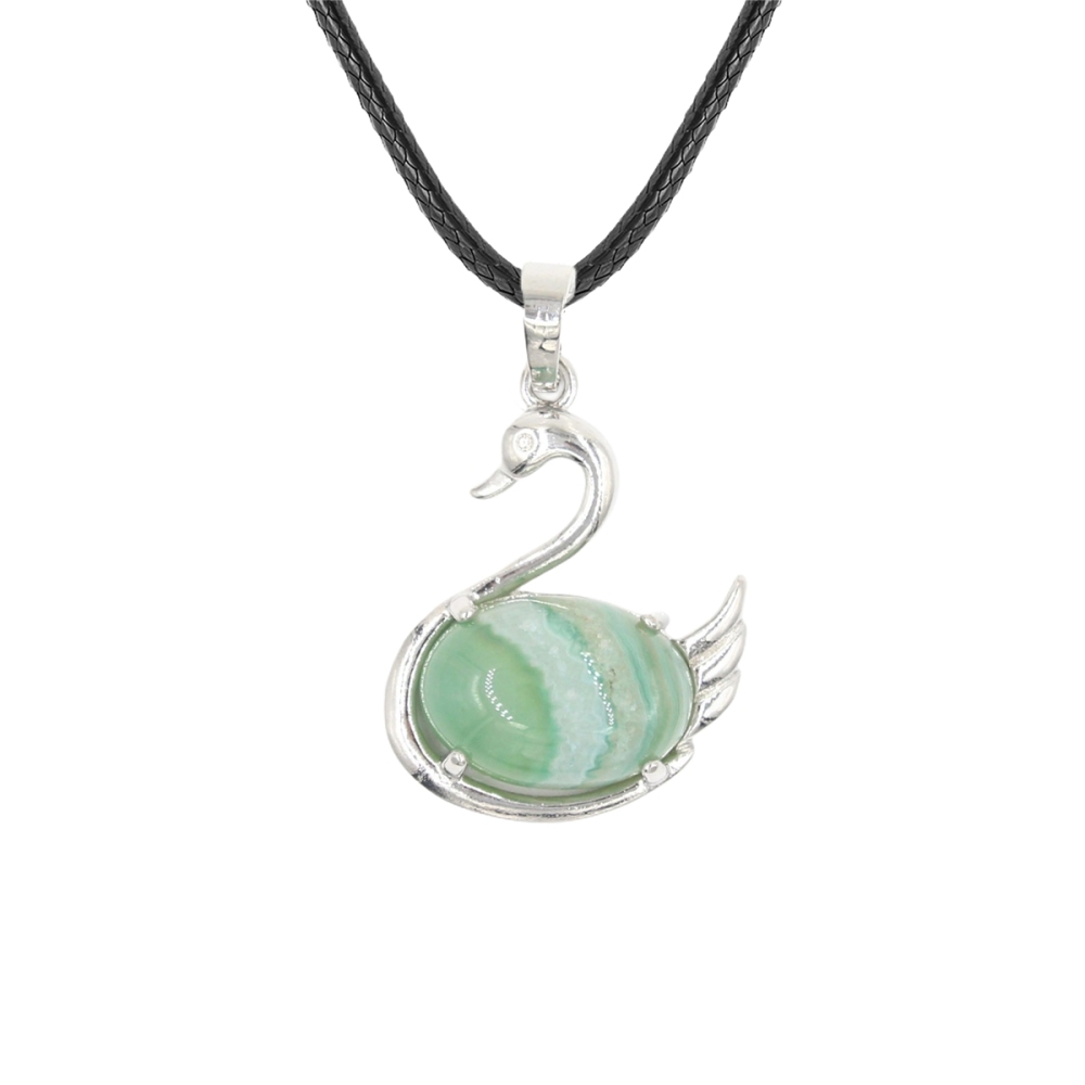1 Pc Simple Swan Crystal Pendant Necklace Natural Gemstone Jewelry for Men Women