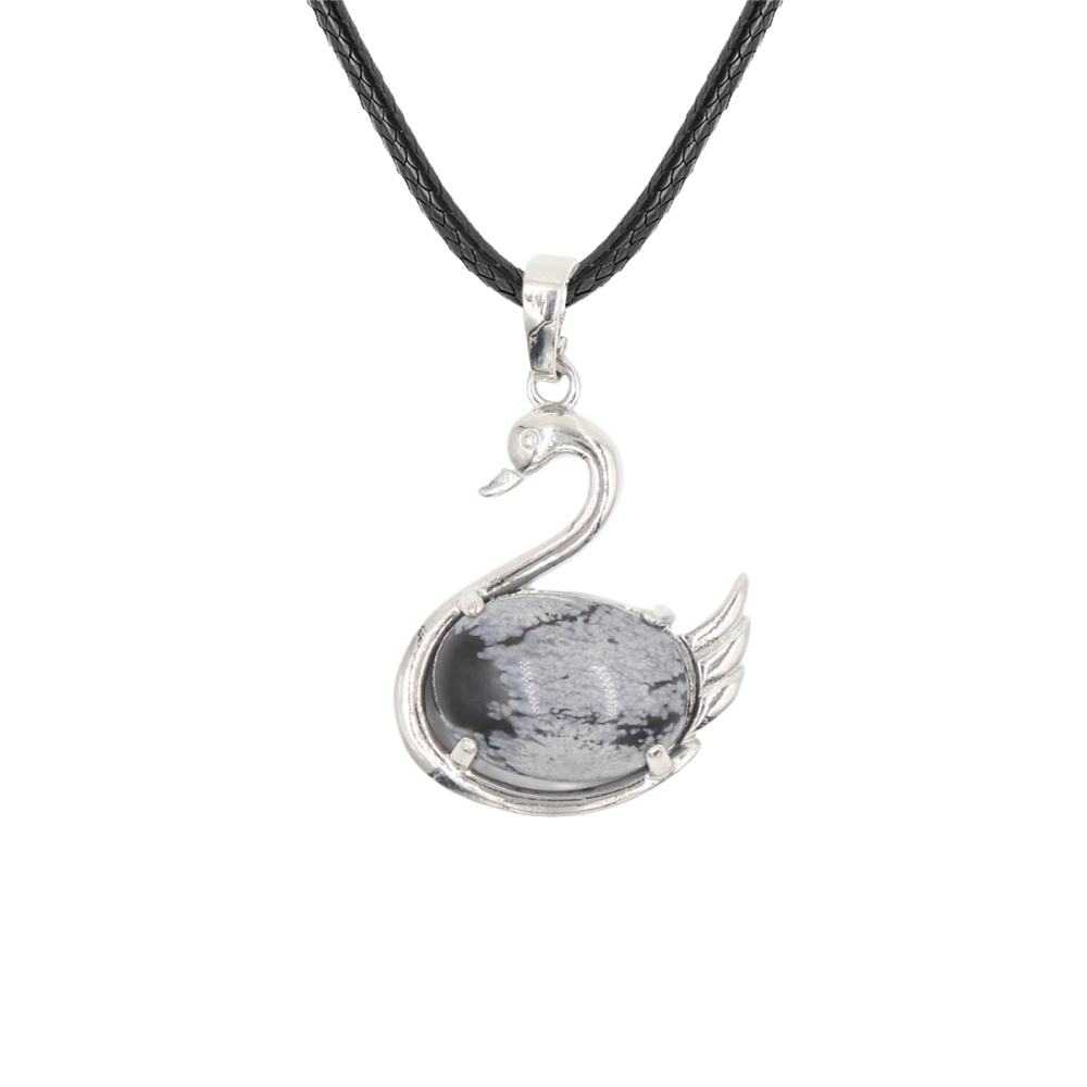 1 Pc Simple Swan Crystal Pendant Necklace Natural Gemstone Jewelry for Men Women