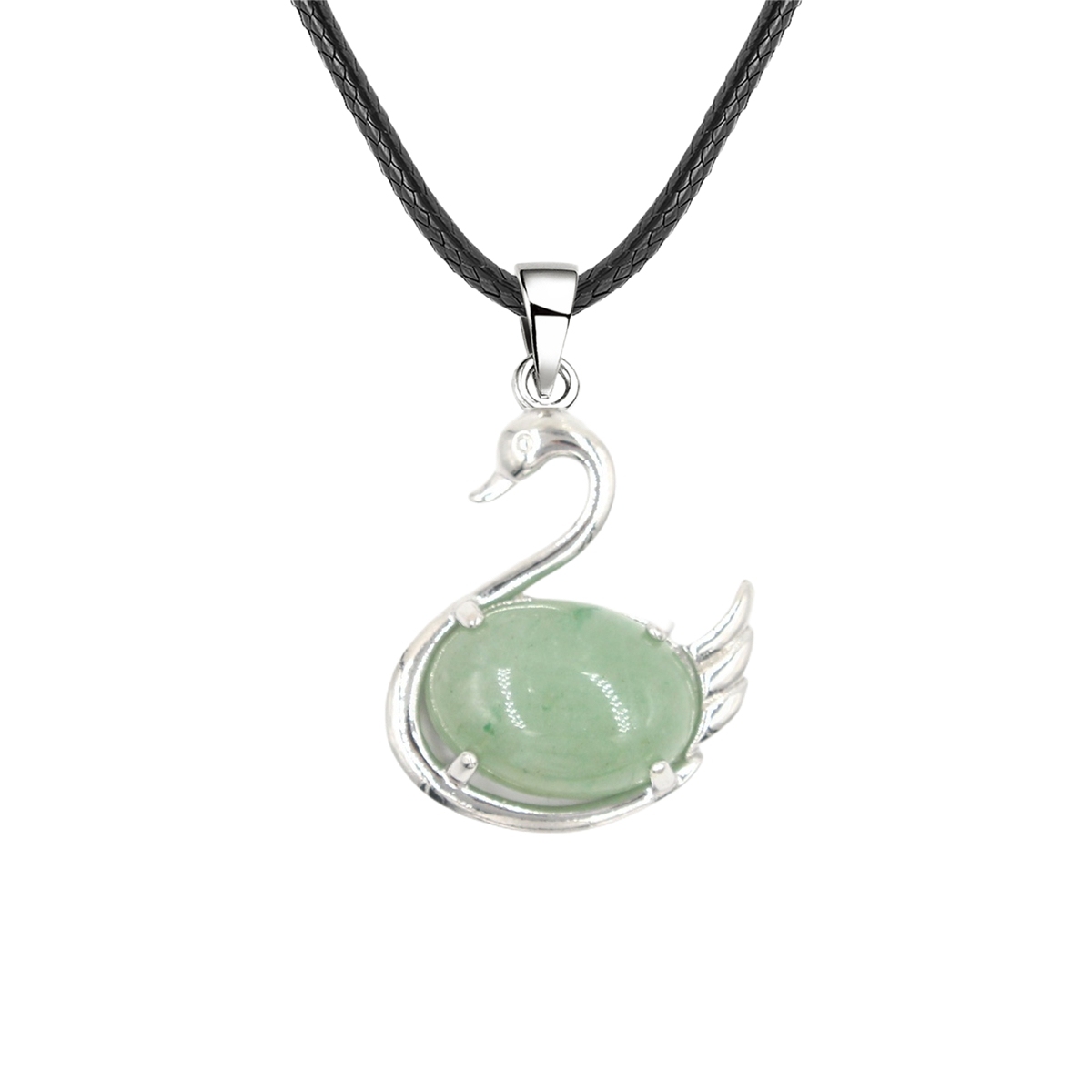 1 Pc Simple Swan Crystal Pendant Necklace Natural Gemstone Jewelry for Men Women
