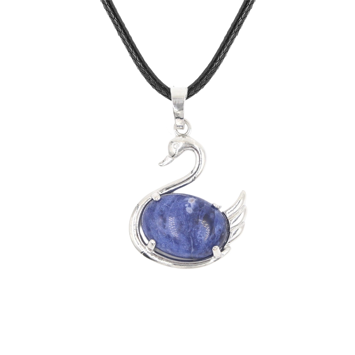 1 Pc Simple Swan Crystal Pendant Necklace Natural Gemstone Jewelry for Men Women