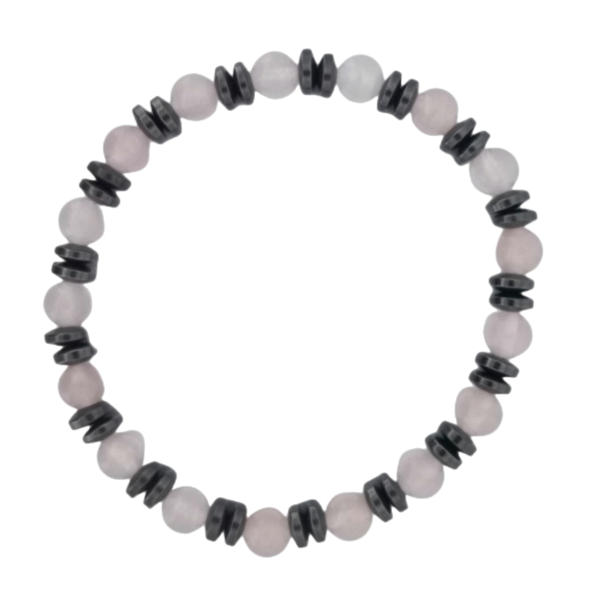 8MM Round Beads Hematite Stretch Healing Crystal Bracelets Inspirational Gemstone Jewelry Gift Idea You Are Loved