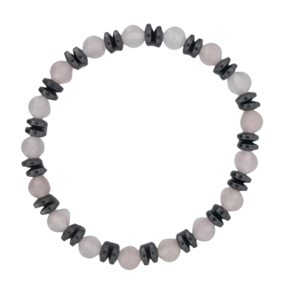 8MM Round Beads Hematite Stretch Healing Crystal Bracelets Inspirational Gemstone Jewelry Gift Idea You Are Loved