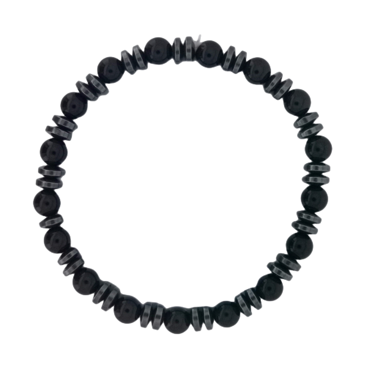 8MM Round Beads Hematite Stretch Healing Crystal Bracelets Inspirational Gemstone Jewelry Gift Idea You Are Loved