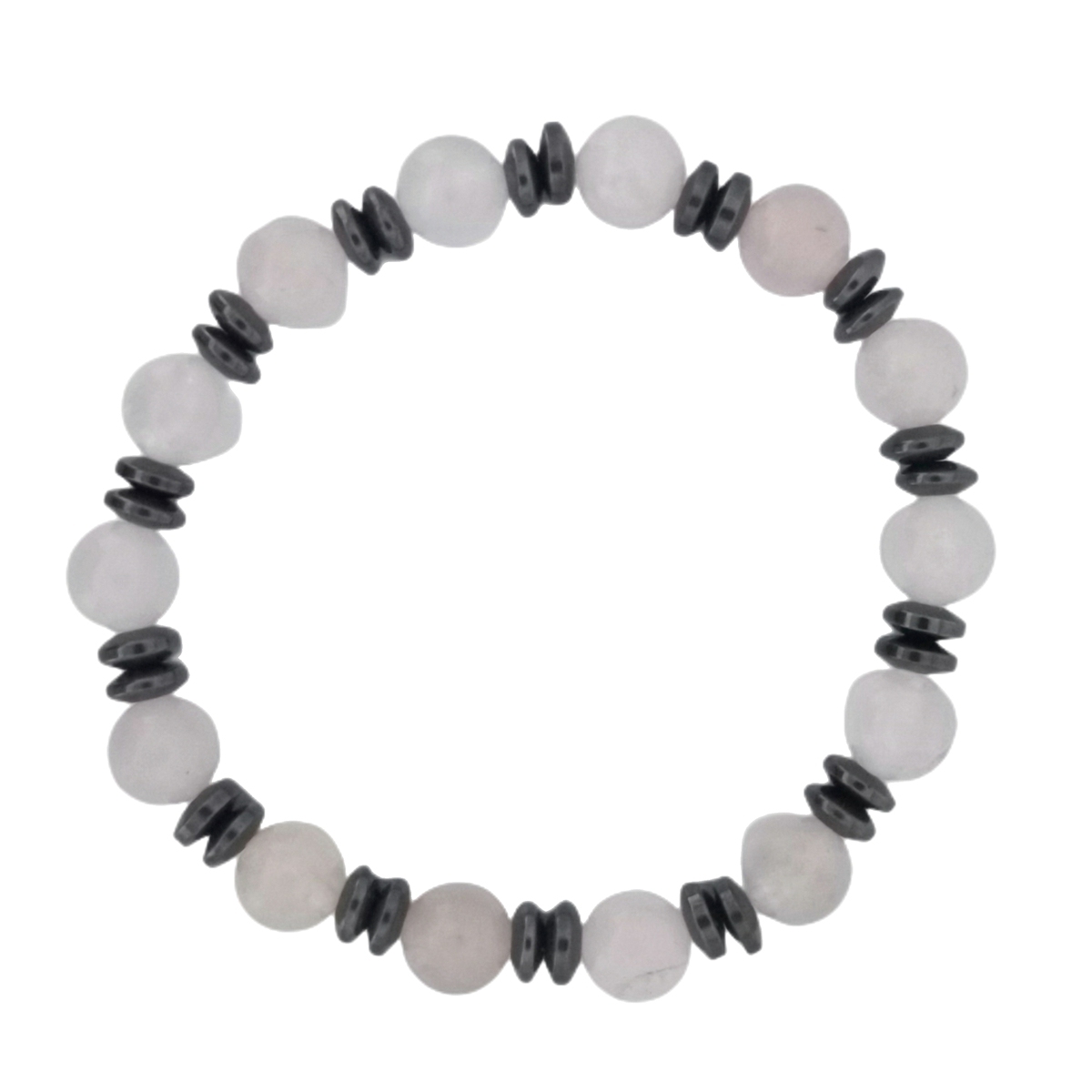 8MM Round Beads Hematite Stretch Healing Crystal Bracelets Inspirational Gemstone Jewelry Gift Idea You Are Loved