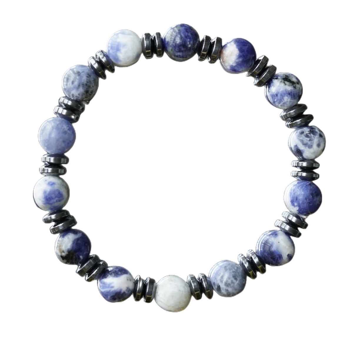 8MM Round Beads Hematite Stretch Healing Crystal Bracelets Inspirational Gemstone Jewelry Gift Idea You Are Loved