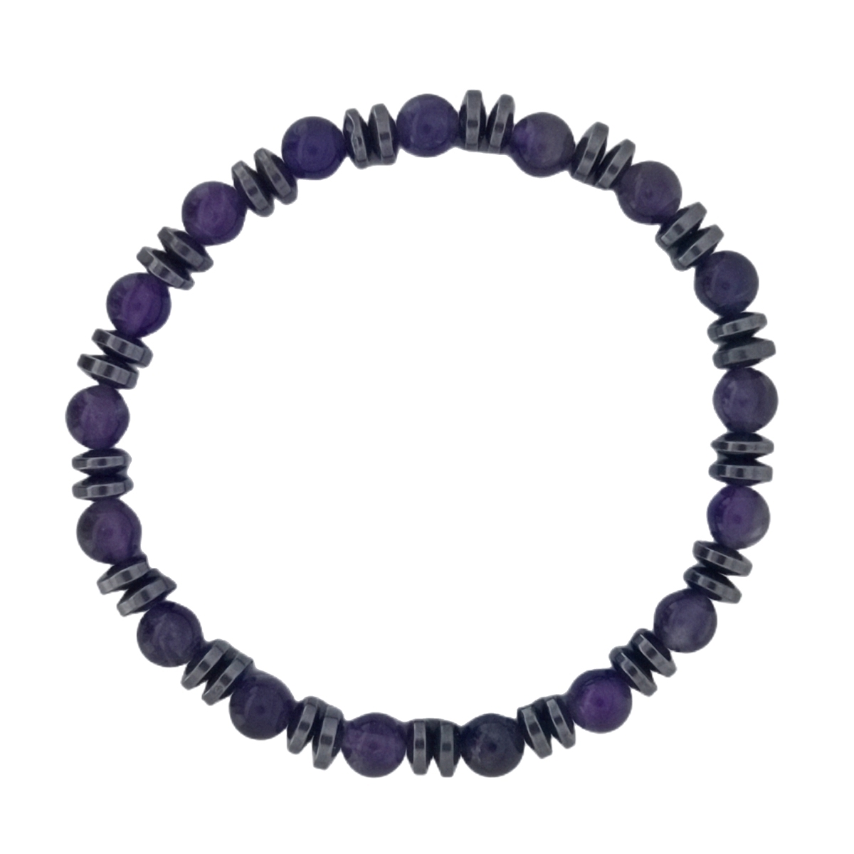 8MM Round Beads Hematite Stretch Healing Crystal Bracelets Inspirational Gemstone Jewelry Gift Idea You Are Loved